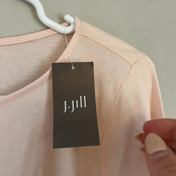 Pure Jill Womens Peach Parfait Blouse Medium Soft Knot Top Long Sleeve NWT - Picture 9 of 11